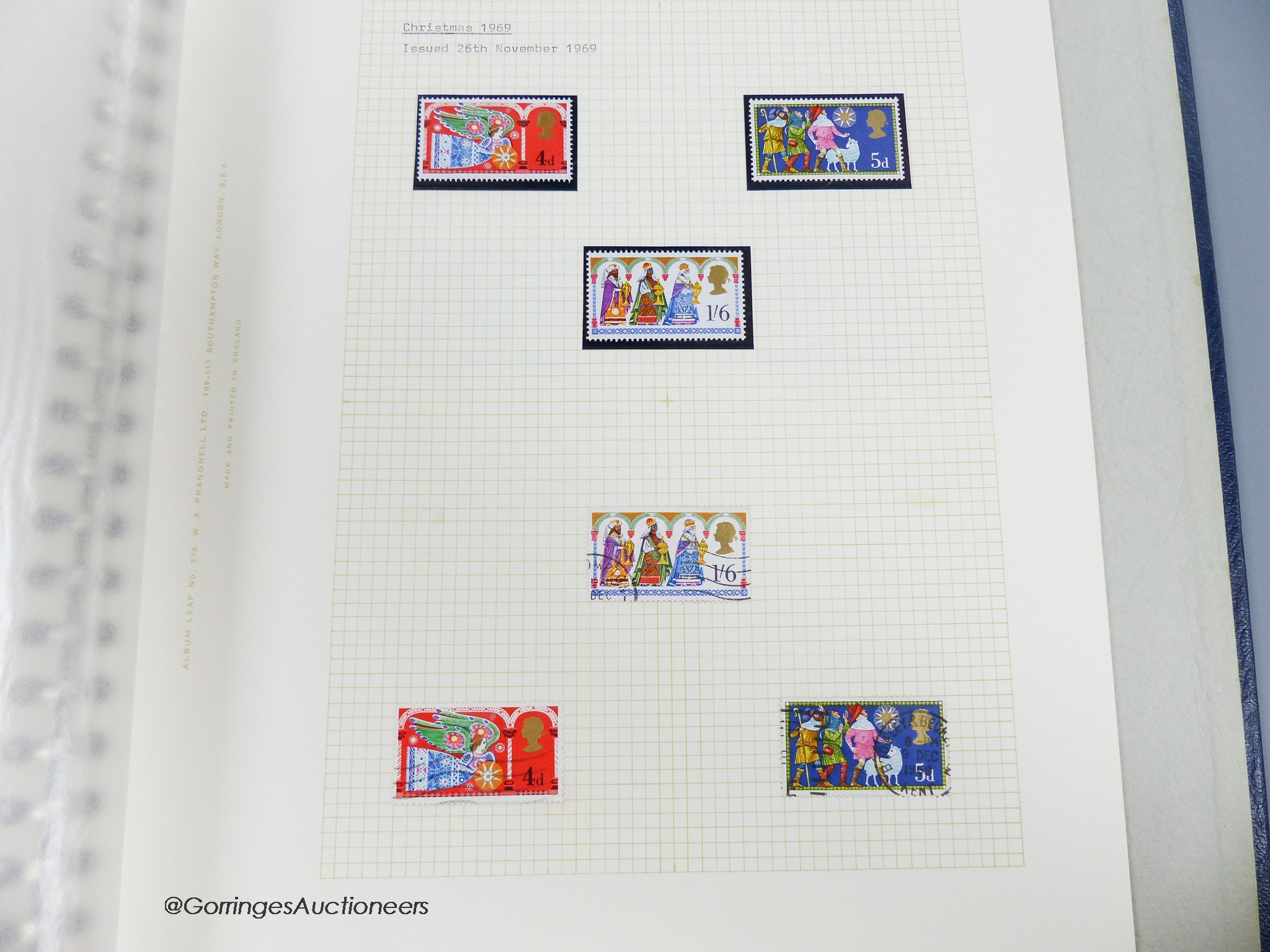 Three albums Great Britain stamps from 1935–1975 with 1939–48 high value set on mounted mint, 1948 silver wedding £1, later commemoratives and definitives